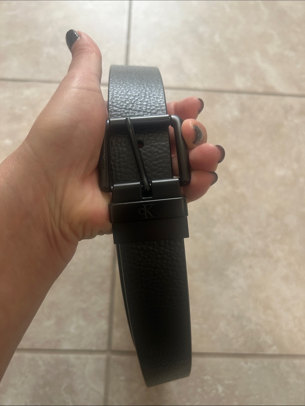 Calvin Klein Men's Black Leather Belt size 38-40